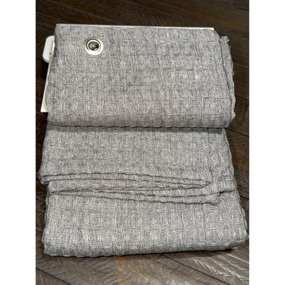 Threshold Shower Curtain Unisex 72x72 Gray New Waffle Weave Grommet Top